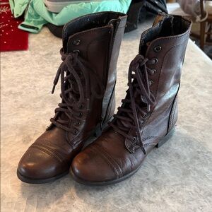 Steve Madden Leather Lace-Up Boots